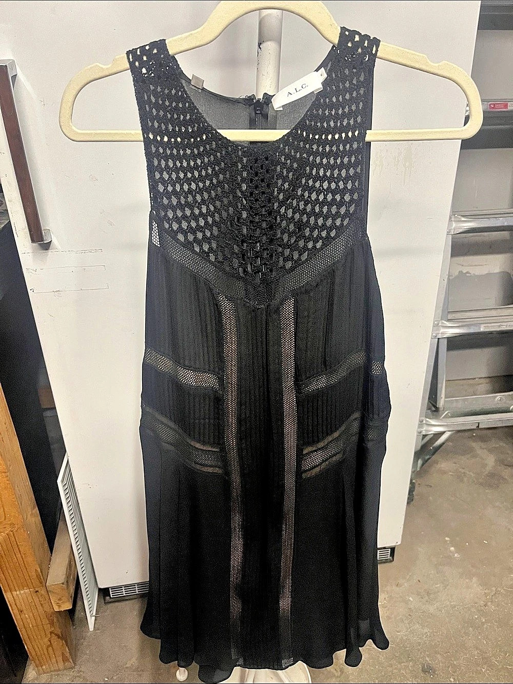 A.L.C. Black Geometric Maxi Dress Size 6 Like New